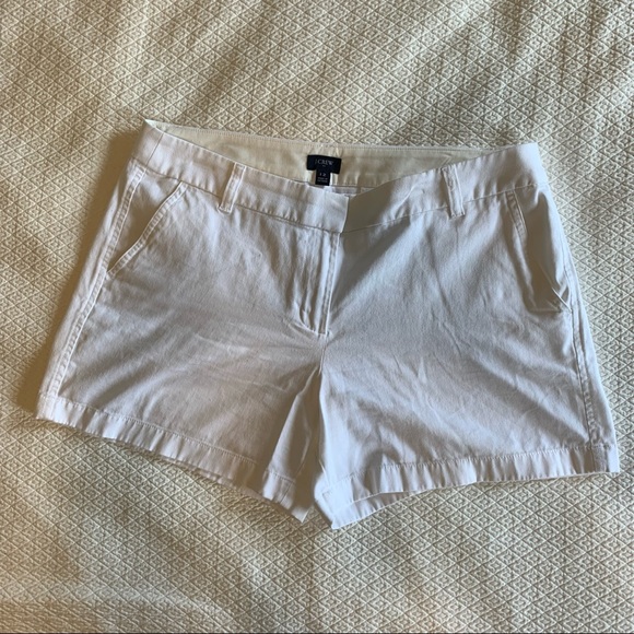 😎 J. Crew White Twill Shorts Sz 12 - Picture 2 of 5